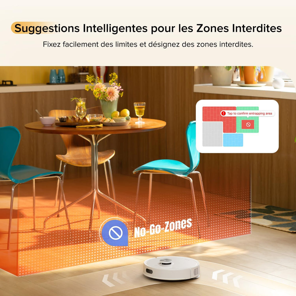 roborock Q7 M5 Set Aspirateur Robot Laveur 10 000 Pa, Double Conception Anti-Enchevêtrement, Durée de Nettoyage Prolongée, Navigation avec LiDAR Précis, APP, Blanc
