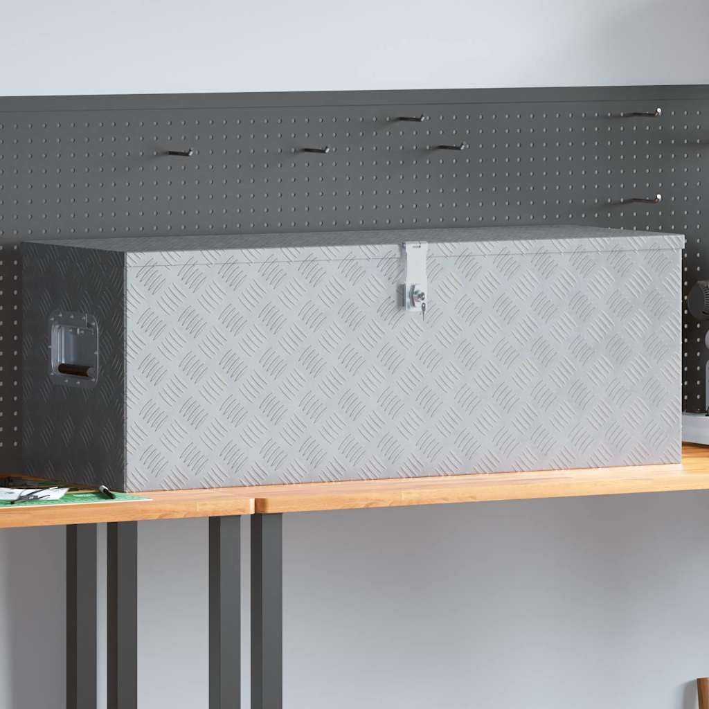 vidaXL Boîte Outils en Aluminium Argenté Coffre de Rangement Caisse à Outils