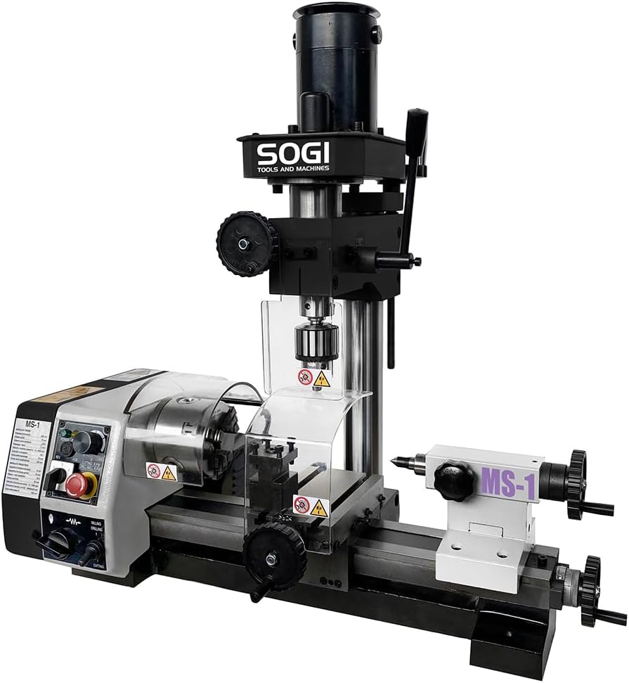 SOGI MS-1 Tour-fraiseuse combinée de banc - moteurs monophasés de 150 W - Pb 11 mm - capacité de perçage Ø10 mm
