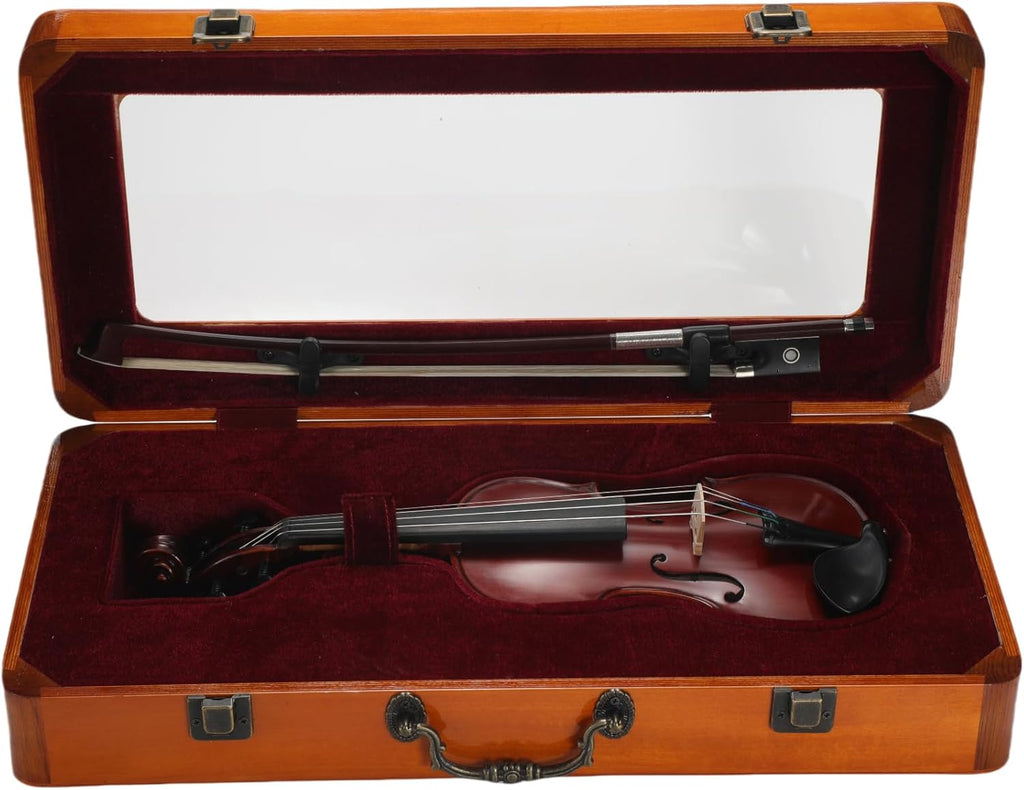 Le plus petit violon 1/32 fait main en bois massif avec étui assorti - Taille jouable, entièrement fonctionnel