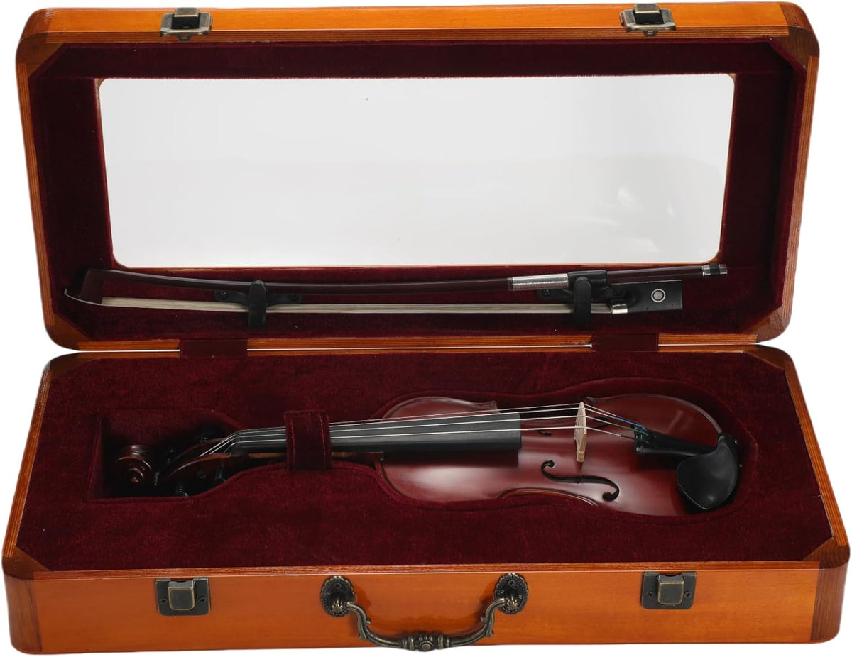 Le plus petit violon 1/32 fait main en bois massif avec étui assorti - Taille jouable, entièrement fonctionnel