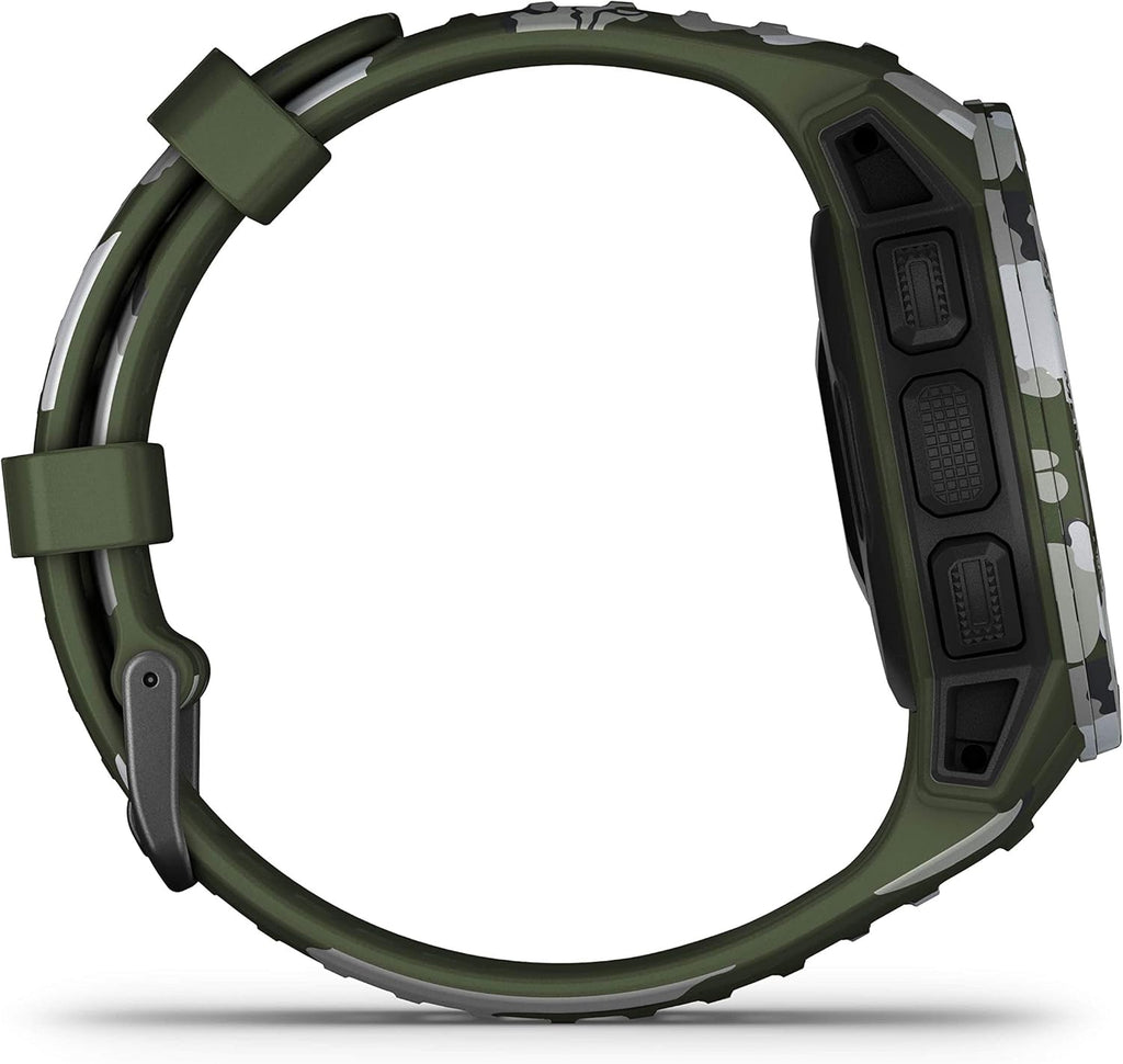 Instinct Solar Camo Edition - Montre GPS de plein air robuste avec chargement à l'énergie solaire - Lichen (Reconditionné)