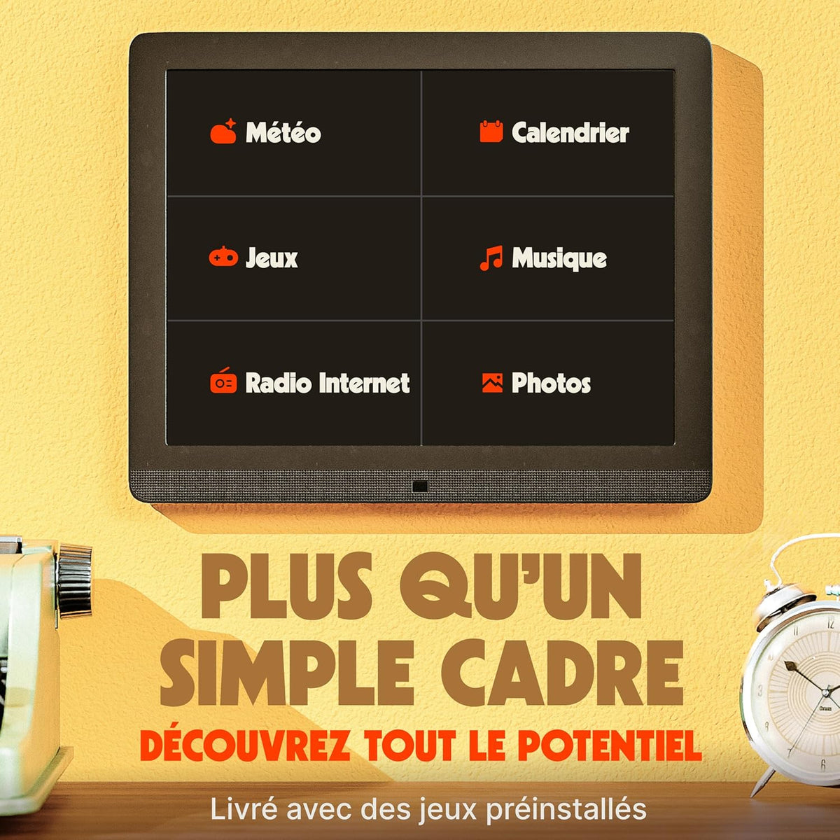 Pix Star Cadre Photo Numérique WiFi, USB - Écran IPS 15 Pouces - Cadeau > Famille - Album Photo Numérique