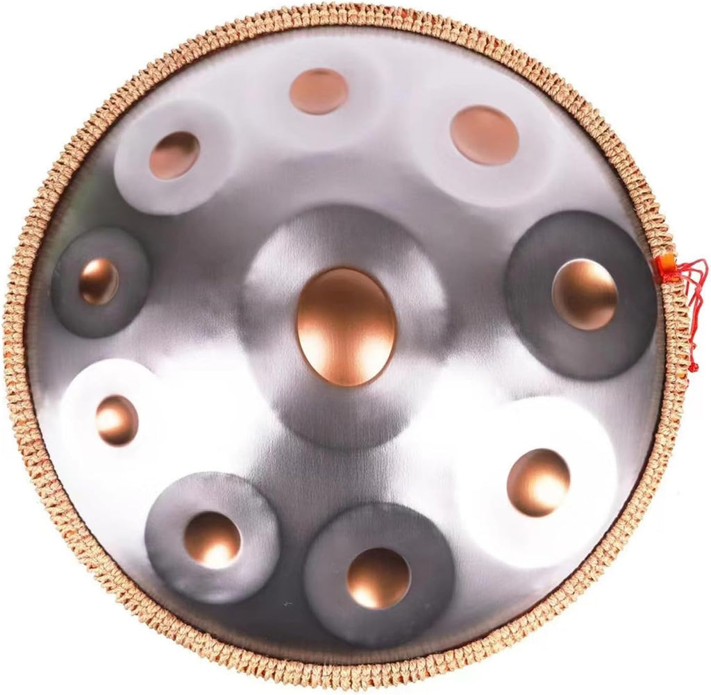 Handpan 440Hz/432Hz Meditation Instrument D Minor Tambour à Main Professionnel Cadeau Handpan Drum en Acier Avec Sac de Transport and Trépied (Color : 10 notes, Size : 440Hz)