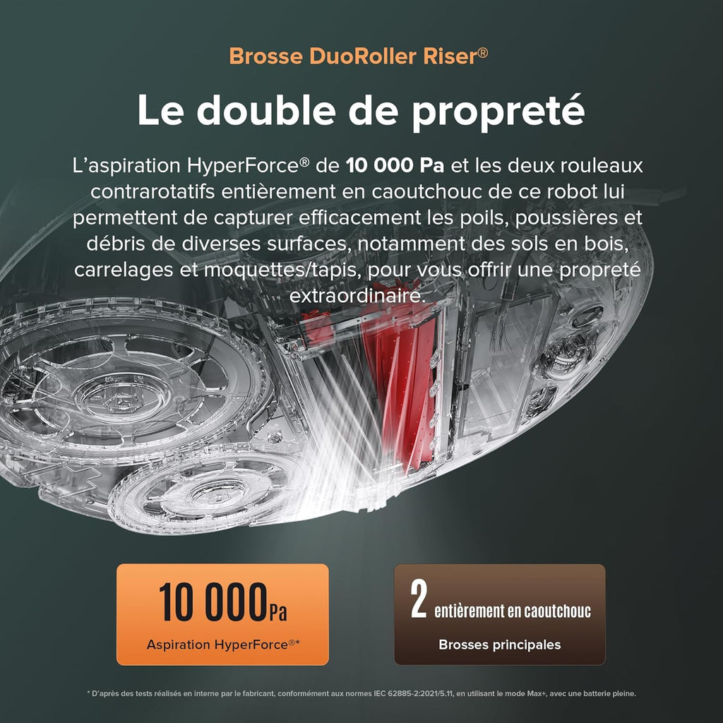 roborock Qrevo Master Set Aspirateur Robot avec FlexiArm Brosse & Serpillière pour Couverture des Coins, Aspirateur Laveur avec Deux Serpillière & Brosse DuoRoller Soutien 10000Pa, Détecter de Saleté