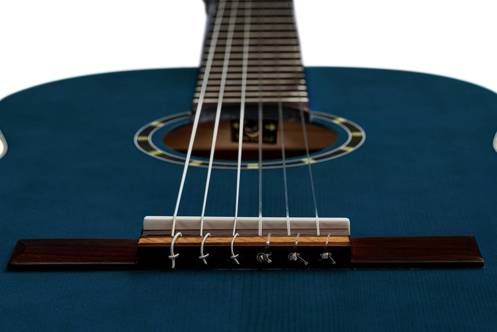 Ortega Guitars Guitare Classique 4/4 - Slim Neck - Family Series - Housse Incluse - Épicéa / Acajou, Bleu R121SNOC