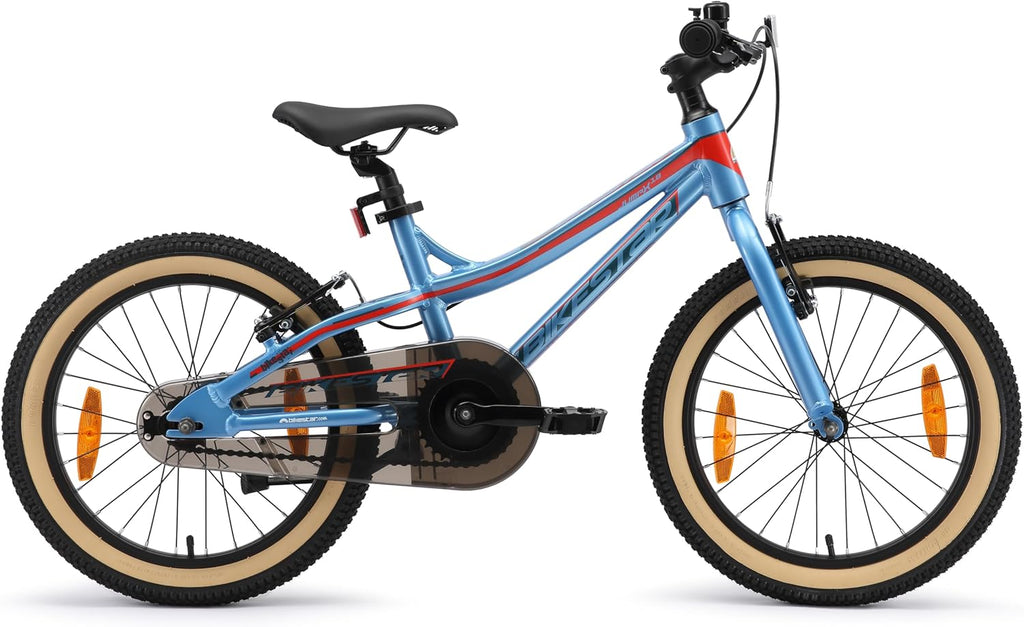 BIKESTAR Vélo Enfant en Aluminium, Garcons et Filles de 5 Ans | Bicyclette de Montagne VTT 18 Pouces avec Freins en V | Bleu