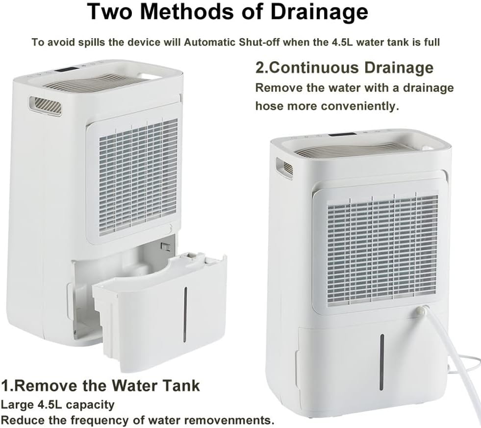 Déshumidificateur avec Ioniseur 20L/jour pour pièce jusqu'à 65m²,Filtre HEPA,Sèchage du Linge,Minuterie,Réservoir de 4.5L,Purificateur d'air Silencieux pour Maison,Cuisine,Bureau(ALPHA-Q20)