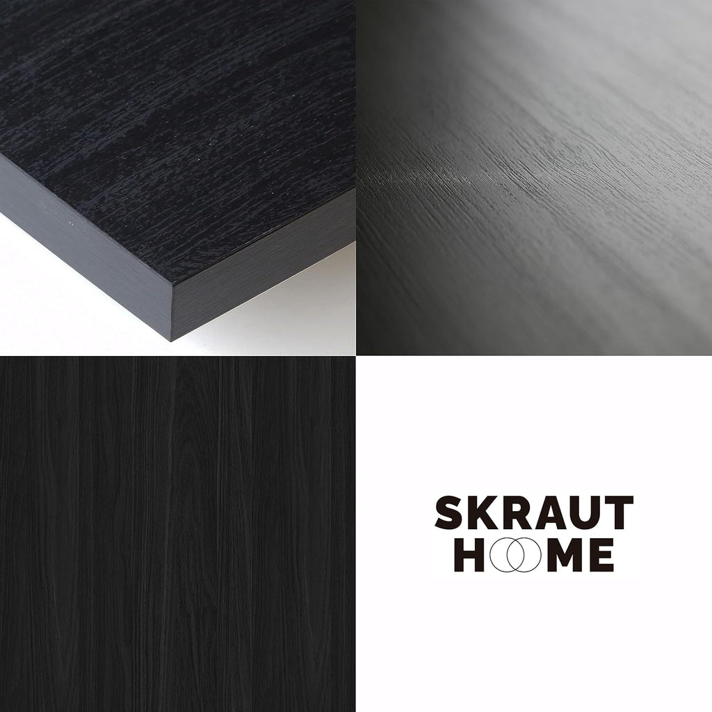 Skraut Home | Meuble TV | Banc Télé | Grand Espace de Rangement | 200x45x35cm | pour Les TV jusqu'à 80" | Cheminée électrique | Style Moderne | Noirs