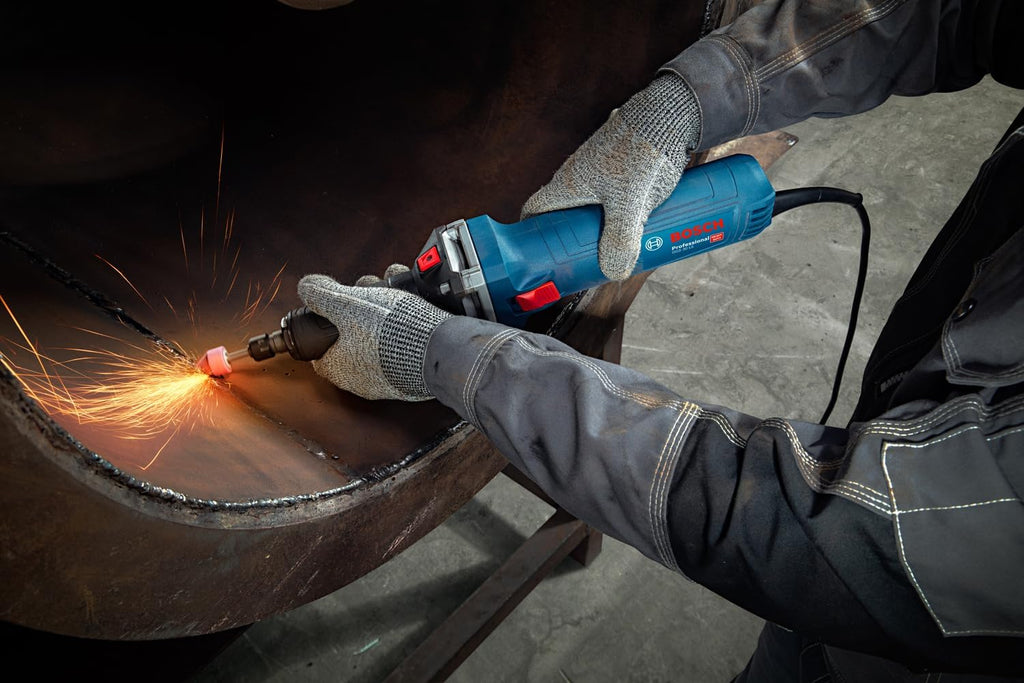 Bosch Professional meuleuse droite filaire GGS 30 LS (puissance de 750 W, jusqu’à 33 000 tr/min, avec 1 clé, 1 pince de serrage 6 mm avec écrou)