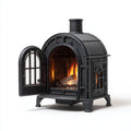 Poêle à bois en fonte 42x35x58 cm - noir - chauffage d'appoint