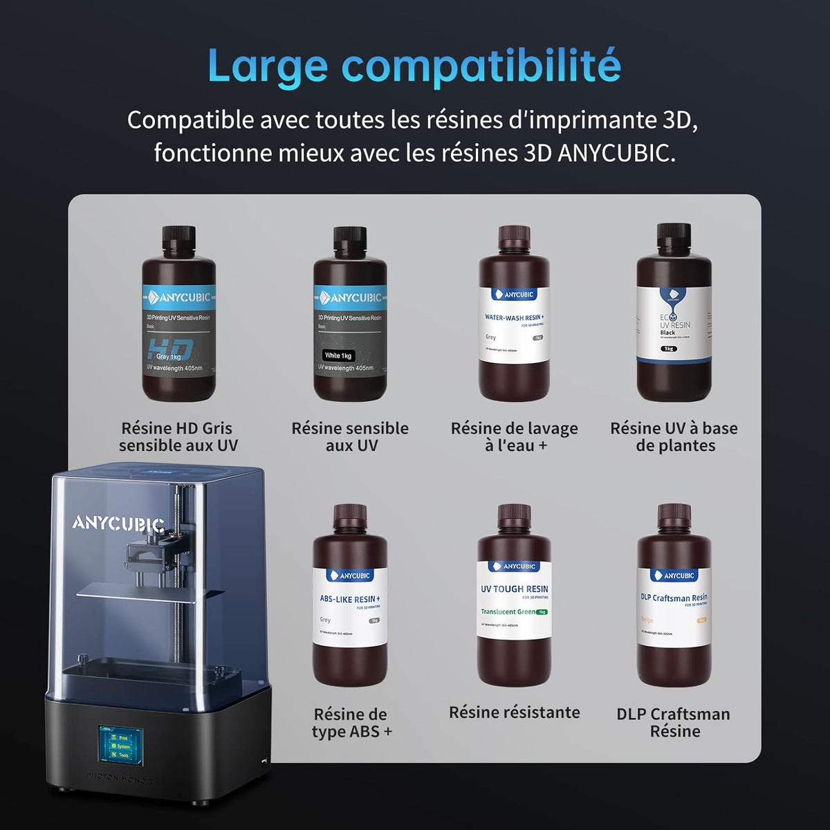 ANYCUBIC Photon Mono 2, imprimante 3D résine - 143 x 89 x 165 mm