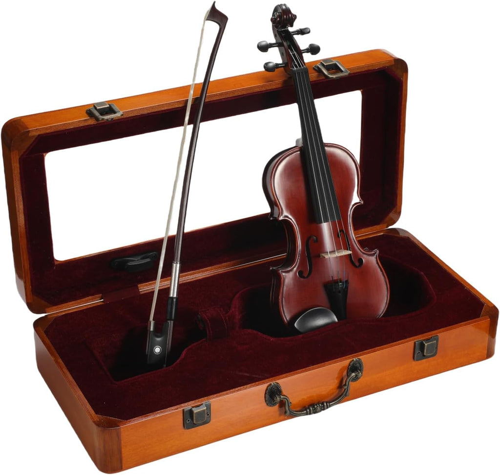 Le plus petit violon 1/32 fait main en bois massif avec étui assorti - Taille jouable, entièrement fonctionnel
