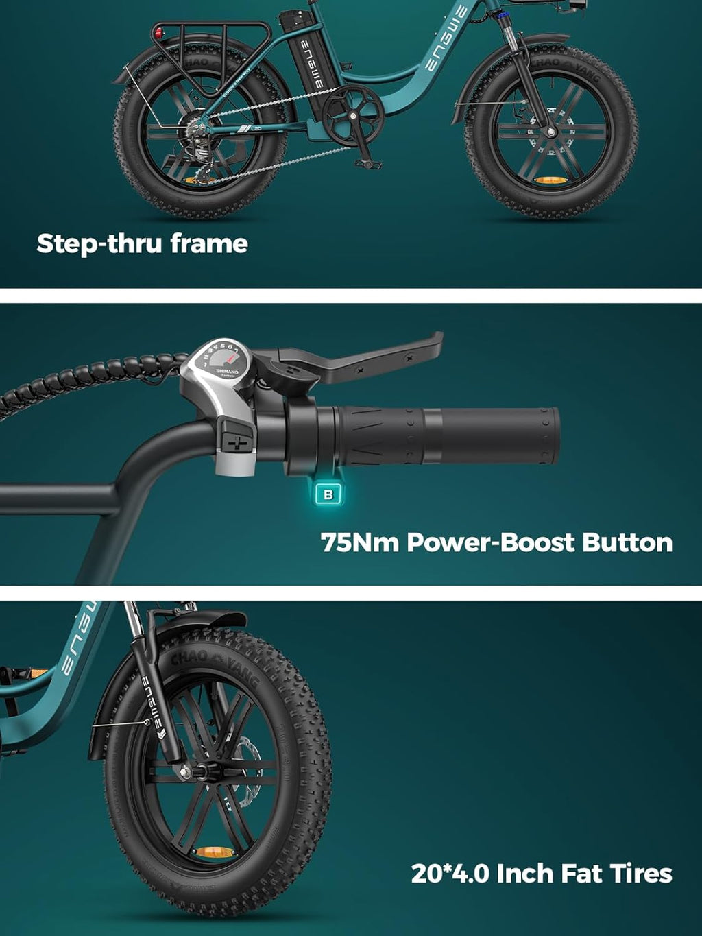 ENGWE Velo Electrique Homme 20 Pouces-vélo électrique 48V 13Ah Batterie, VTT Electrique Adulte Homme 7 Vitesses avec écran LCD, 25km/h avec Moteur 250w, autonomie jusqu'à 120km L20/L20 Boost