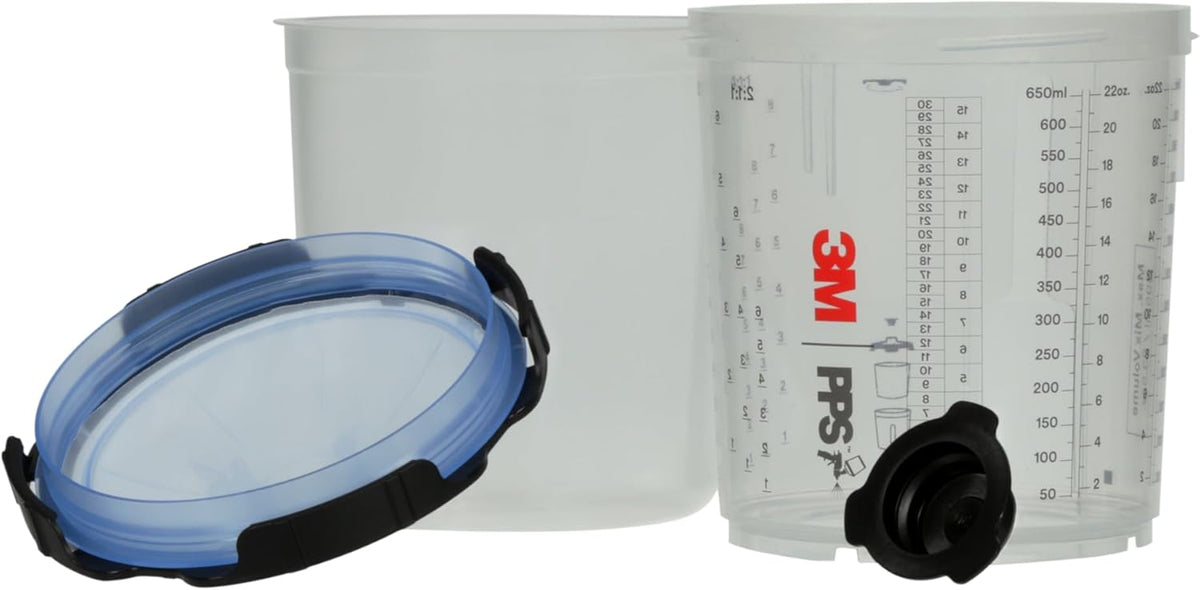 3M PPS 2.0 Pistolet pulvérisateur, kit de couvercles et doublures, 26301, Standard, Filtre de 125 microns, Utilisation pour Voitures, Meubles, Maison et Plus Encore, 1 Pot de Peinture, 50 couvercles