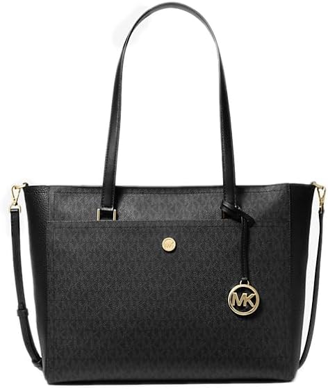 Maisie Pochette 3 en 1 pour femme avec fermeture éclair sur le dessus et bandoulière MK Signature, noir, Large