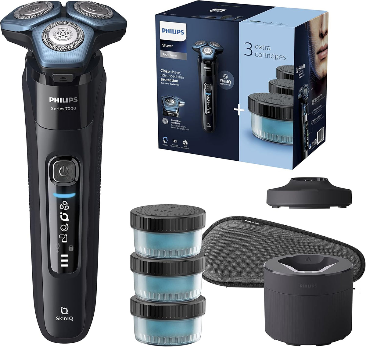 Philips Shaver Series 7000, Rasoir Électrique Humide et Sec avec SkinIQ Technologie (Modèle S7783/63)