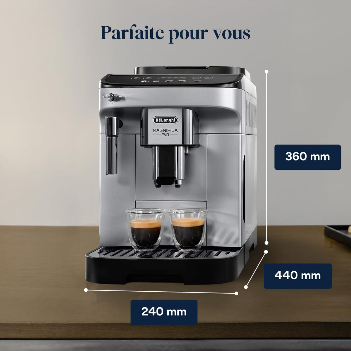 De'Longhi Magnifica Evo, Machine à Café et Cappucino avec Broyeur à Grains, ECAM292.33.SB, Argent