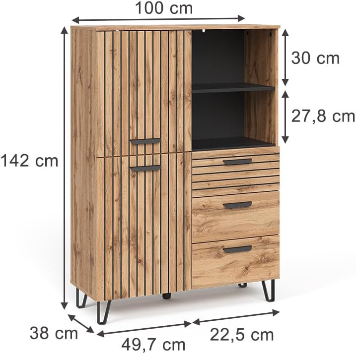 Vicco Vestiaire Amber, Chêne Wotan, 100x142cm