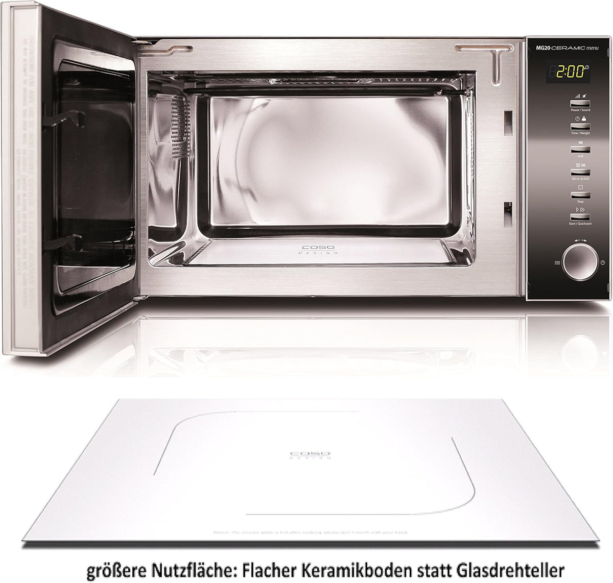 Caso Micro-ondes MG Ceramic Menu 2 in 1 20 l Edelstaahl