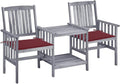 Générique Chaises de Jardin avec Table à thé et Coussins Acacia Solide,Salons de Jardin,3061311