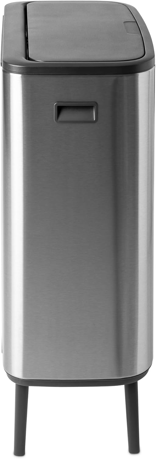 Brabantia - 130649 - Poubelle Bo Touch Bin Hi, 2x30L, Matt Steel Fingerprint Proof