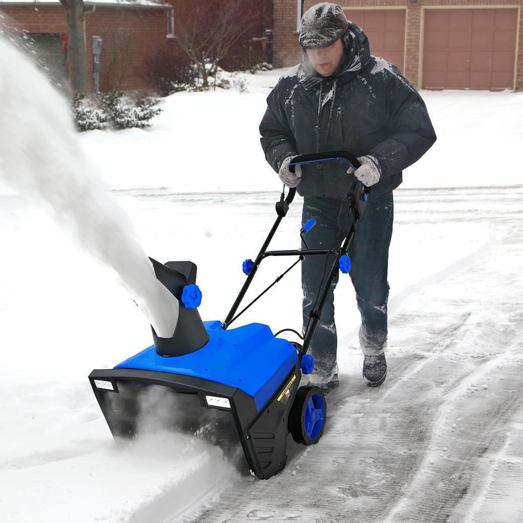 GOPLUS Souffleuse à Neige Électrique 2300 W, Largeur de Travail de 50CM, Déneigeuse Filaire avec Distance de Projection 9 M & Lumières LED, Chasse-Neige Puissant pour Jardins, Trottoirs (Bleu)