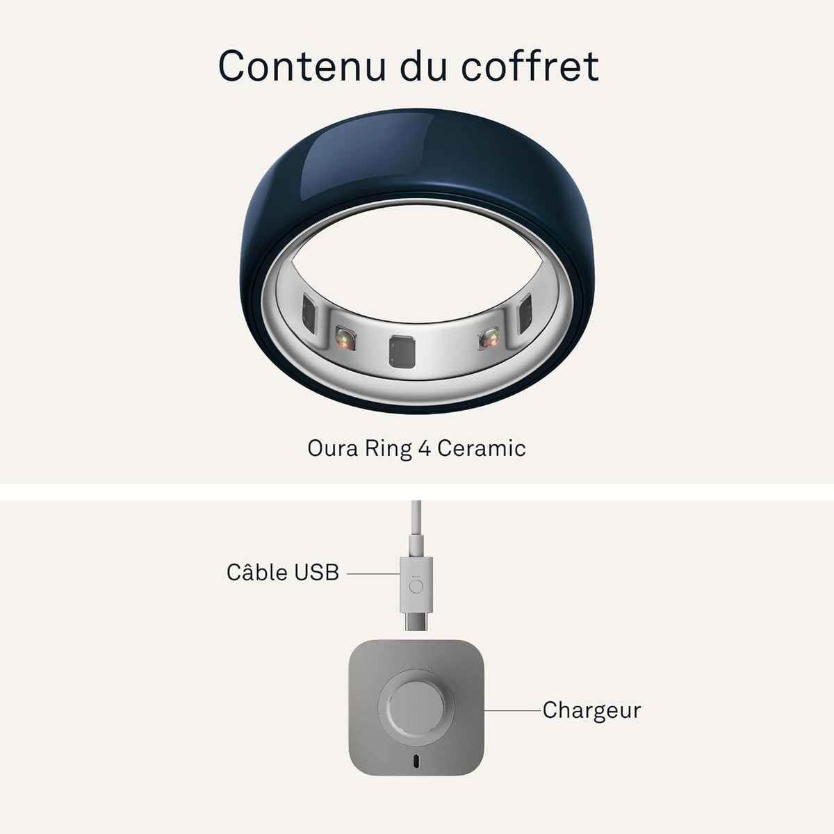 Oura Ring 4 Ceramic - Midnight - Taille 7 - Bague connectée - Trouvez Votre Taille avec Le baguier Oura Ring 4