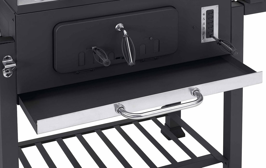 Tepro 1165 Charbon de bois Grill Grill Toronto XXL, surface de cuisson : environ 71,5 x 46 cm, anthracite/acier inoxydable, 90 cm
