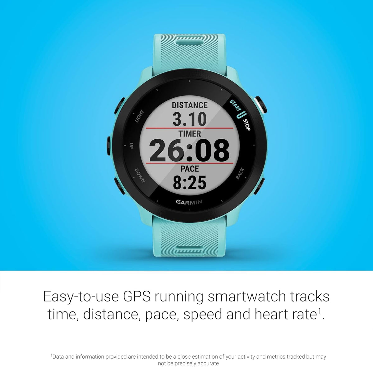 Forerunner 55 Montre de Course GPS avec entraînements Quotidiens suggérés, jusqu'à 2 semaines d'autonomie, Aqua