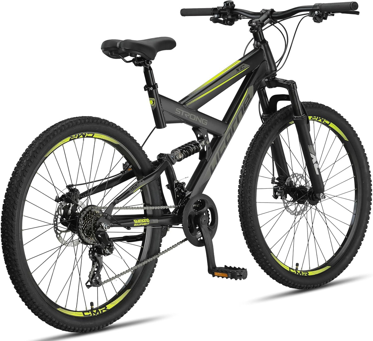 Licorne Bike Strong 2D Vélo Tout Terrain de qualité supérieure 27,5" pour garçon Fille Femme et Homme avec Frein à Disque Avant et arrière 21 Vitesses dérailleur Suspension complète"