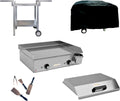 PLANCHAELEC - Pack Complet Plancha Electrique NEO E530-2400W - Chariot + Accessoires - Inox - Thermostat Réglable - 8 Personnes - Made In France - L53 X P43 X H18 cm