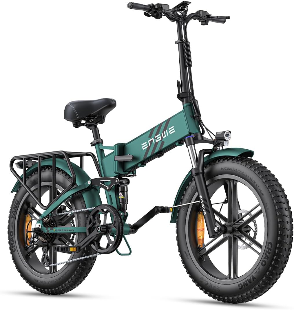 ENGWE Velo Electrique Pliable Vélo Électrique avec 20x4.0 Pouces Fat Tire,16Ah Batterie Amovible jusqu'à 150KM/110KM, Suspension complète,8 Vitesses, Engine Pro/Engine Pro 2.0