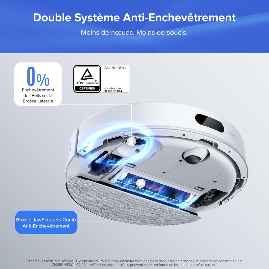 roborock Q7 L5+ Set Aspirateur Robot Laveur avec Station, 8000 Pa Aspiration, Vidange Automatique, 3 Niveaux d'eau, Double Anti-emmêlement, Navigation LiDAR, Idéal pour Poils d'animaux/Tapis, App
