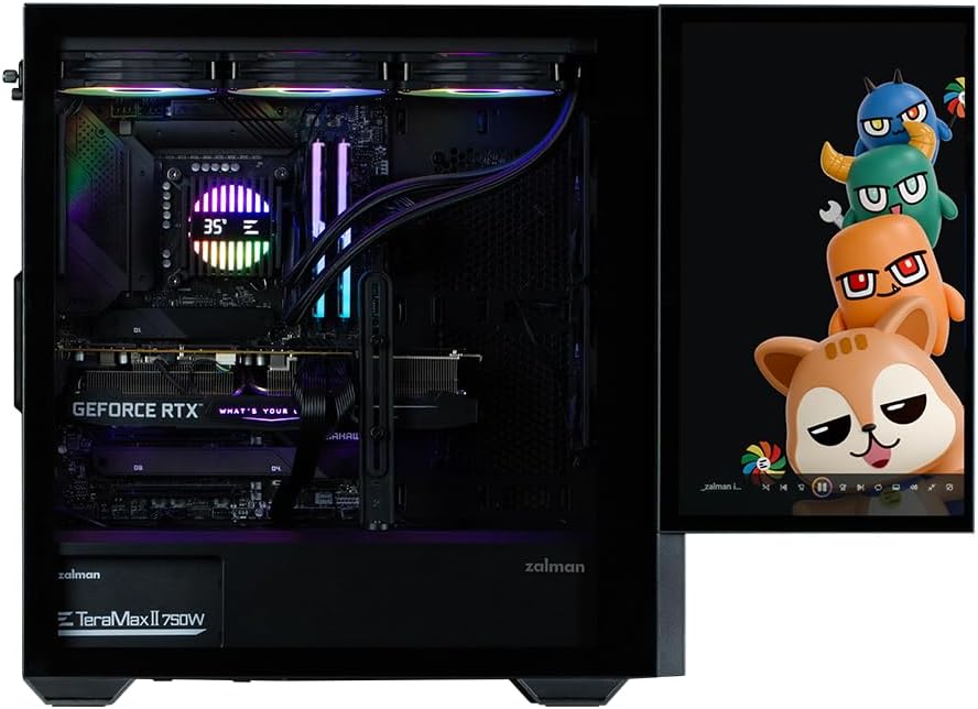 Boitier PC Moyen Tour avec écran 15,6'' Zalman Z10 DS (Noir)