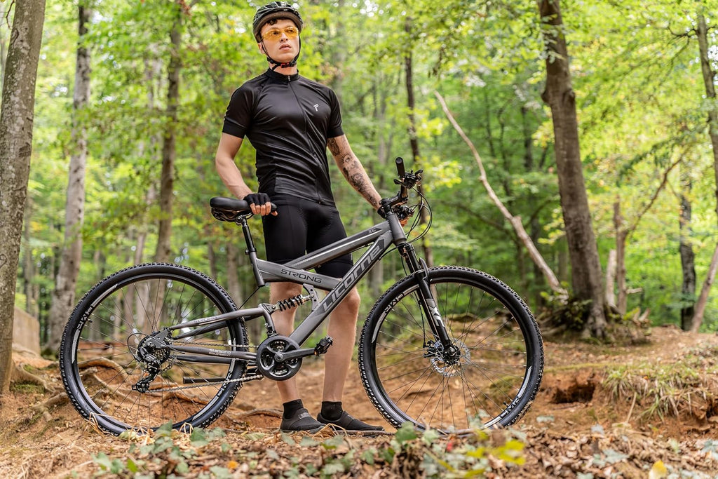 Licorne Bike Strong 2D Vélo Tout Terrain de qualité supérieure 27,5" pour garçon Fille Femme et Homme avec Frein à Disque Avant et arrière 21 Vitesses dérailleur Suspension complète"