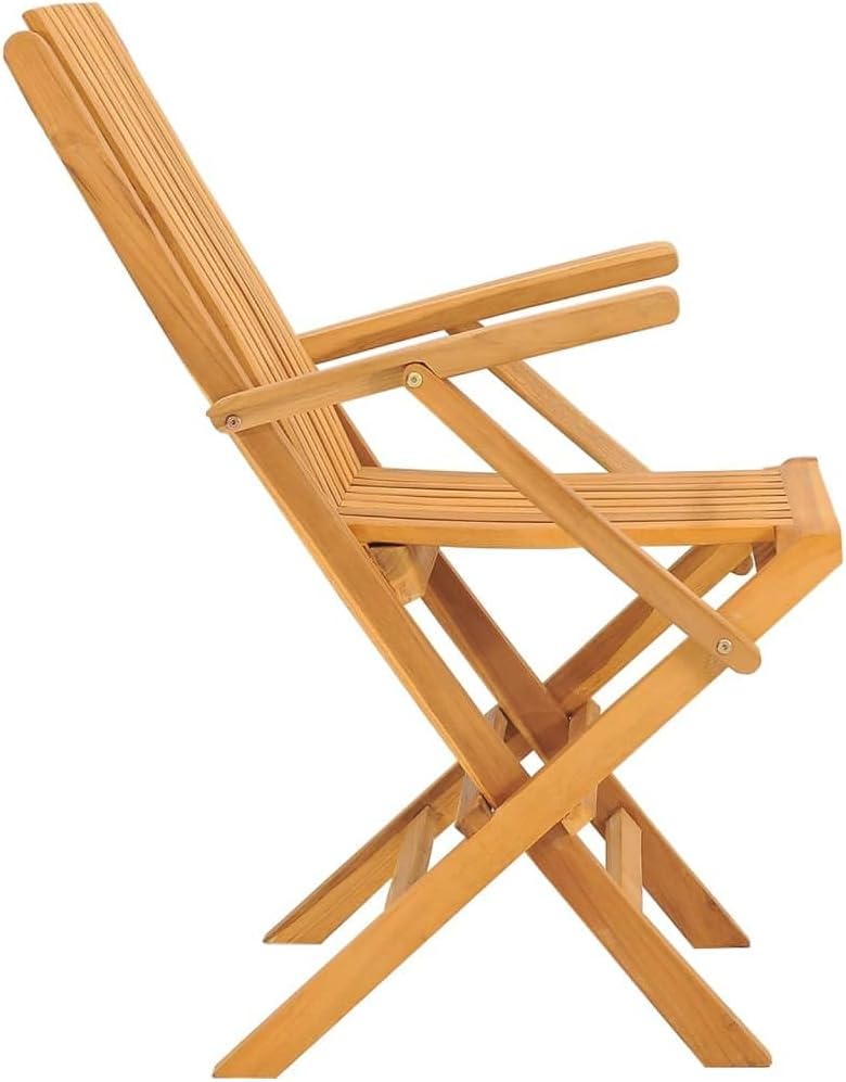 WHOPBXGAD Chaises de Pliantes Lot de 2 61x67x90cm Bois Massif Teck, Fauteuil de Exterieur Table Haute Exterieur Table et de Tables de