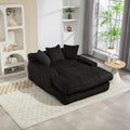 KOMHTOM Canapé-lit Moderne, Canapé Sol pour Les Paresseux, avec 3 Coussins, sans Installation, Idéal pour Chambre, Salon ou cinéma Maison (Noir)