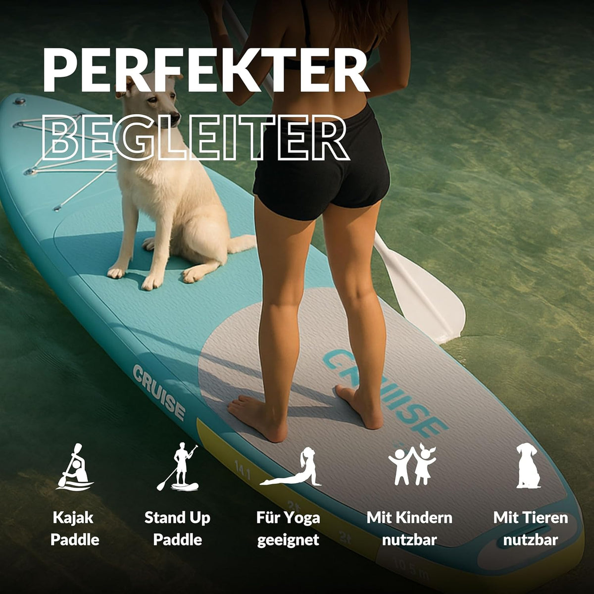 NOARD Planche de surf Stand Up Paddle - 326 x 76 x 15 cm - Différents designs - Convient pour les débutants et les professionnels - Accessoires inclus