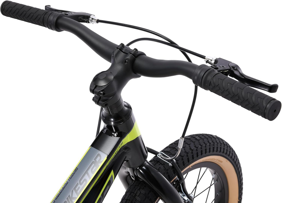 BIKESTAR Vélo Enfant en Aluminium pour Garcons et Filles de 4-5 Ans | Bicyclette Enfant 16 Pouces vélo de Montagne avec Freins en V | Noir Vert