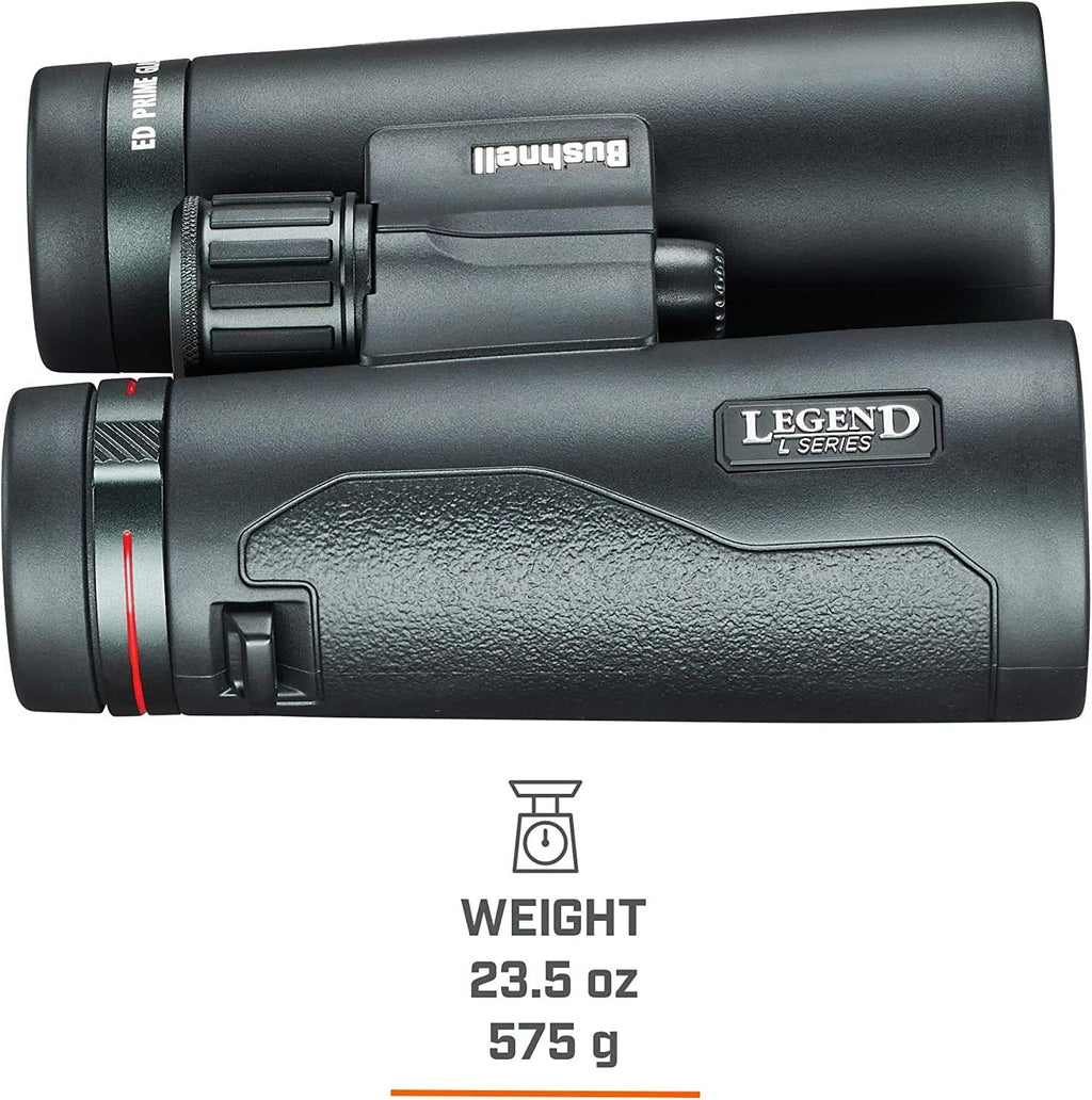 BUSHNELL - Jumelle pour Adultes - Legend L - Series 10x42 - Noir - Vision Nette et Lumineuse - Étanches - Robuste - Prisme en Toit - 197104