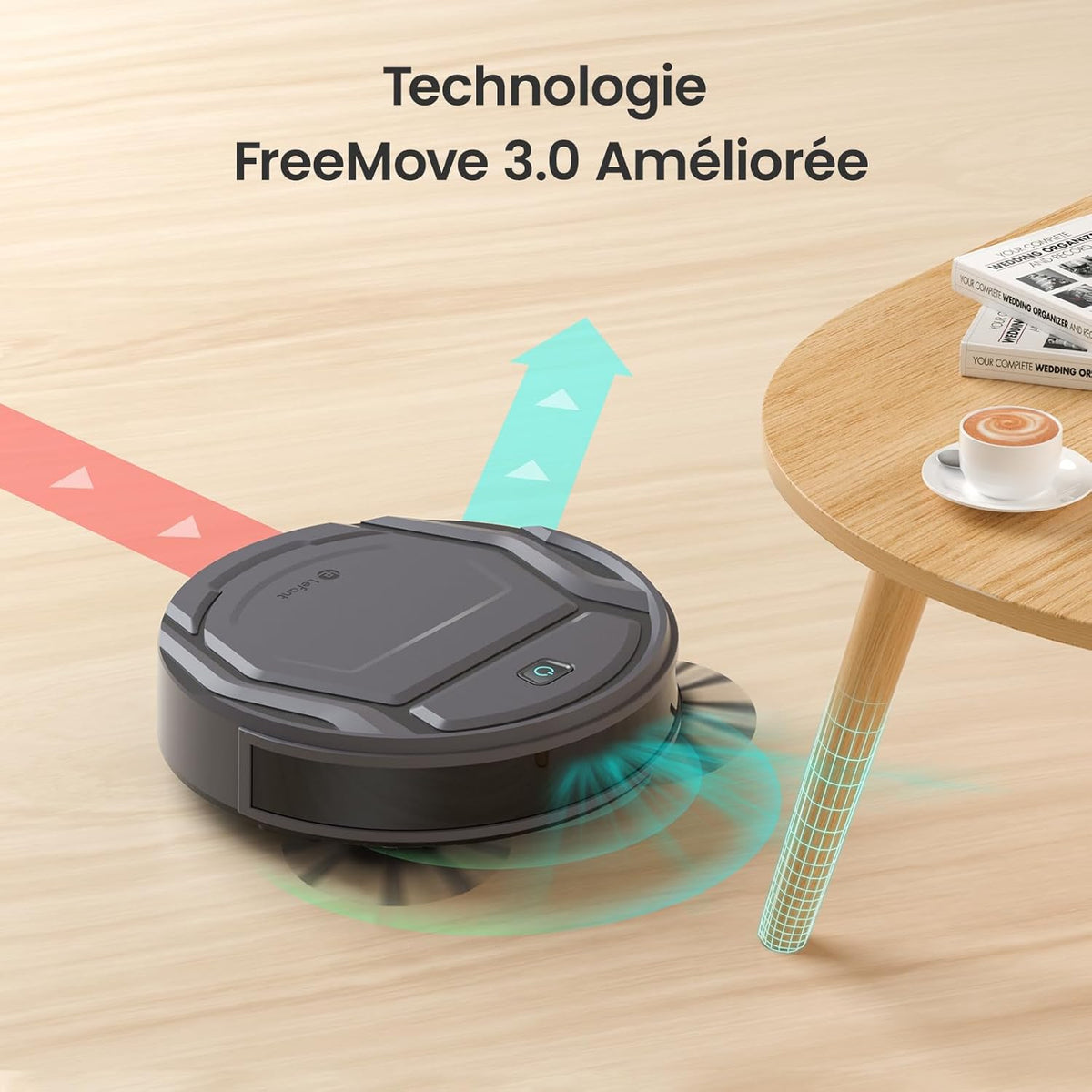 Lefant Aspirateur Robot, Mince Silencieux Connecté WiFi-Bluetooth-Alexa-App, 6 Modes de Nettoyage, Auto-Charge, 120min d'Autonomie, Idéal pour Poils d'animaux Sols Tapis, M210P Girs