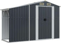 vidaXL Abri de Jardin, Cabane à Outils avec Poignées, Remise à Outils avec Toit, Abri de Rangement Terrasse, Anthracite 277x93x179 cm Acier Galvanisé
