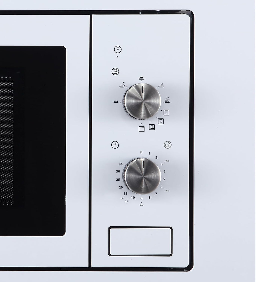 CATA - MMA 20 WH - Micro-ondes encastrable - Blanc - Intérieur en acier inoxydable - Installation dans un meuble haut - 5 niveaux de puissance - Gril de 1000 W - Avec minuterie - 20 L - Largeur 60 cm