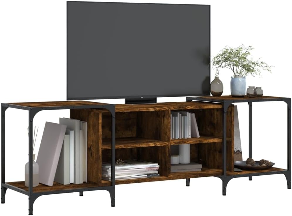 Lauuoeriau Meuble TV en chêne fumé pour maison et jardin, 153 x 37 x 50 cm, bois d'ingénierie
