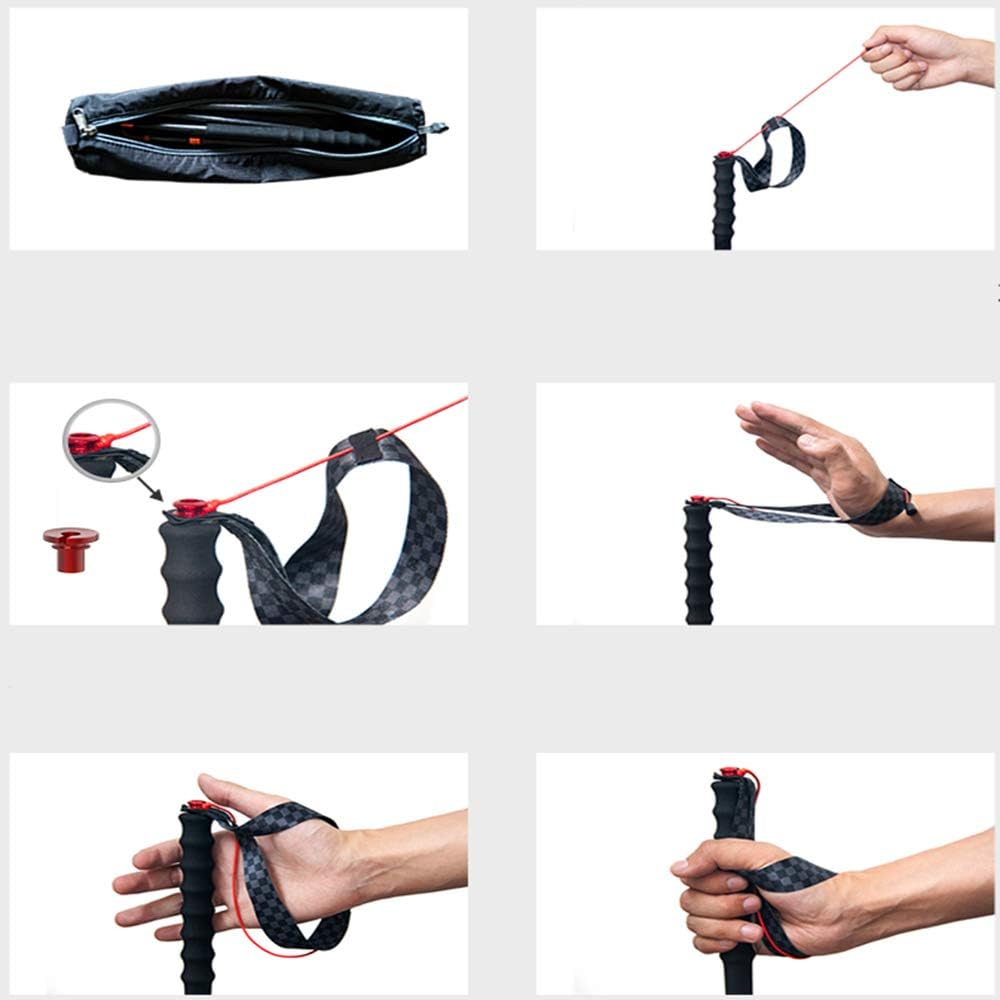 Polonage de Trekking en Fibre de Carbone Pliable léger Polon-2 Pack Strong Pliage Meilleur bâton de Marche, Poteau de randonnée Extensible Anti-Choc pour Le Camping, Mountainin