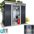 GARDEBRUK Abri de Jardin L 3,4m³ Fondation Incluse 196x122x180cm 2 fenêtres Anthracite cabane de Jardin cabanon abri Outils Jardinage