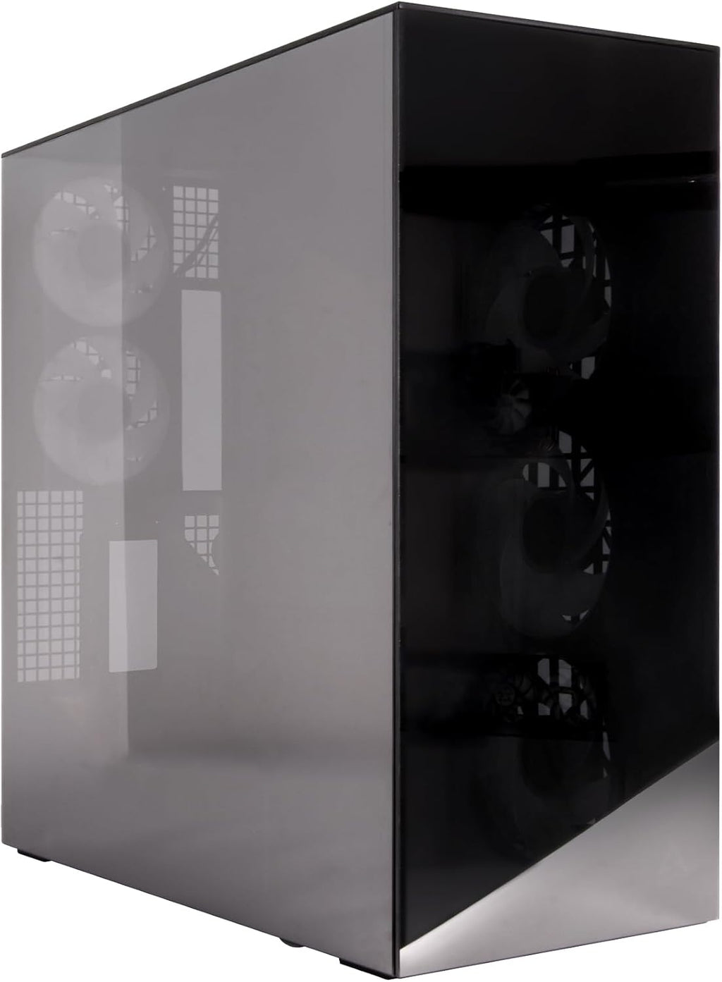 ARCTIC Xtender VG (Mirror Black) avec Montage Vertical de GPU - Boîtier PC, Verre Miroir, Support pour Radiateur 2 x 420 mm, Tour Midi, E-ATX, 5X Ventilateurs A-RGB Pré-installés - Noir