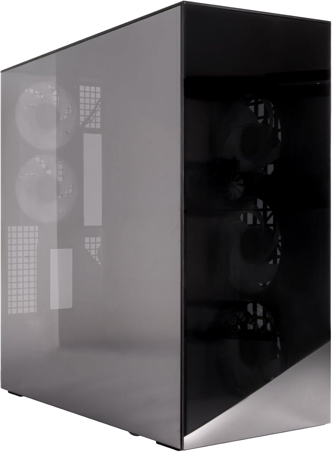 ARCTIC Xtender VG (Mirror Black) avec Montage Vertical de GPU - Boîtier PC, Verre Miroir, Support pour Radiateur 2 x 420 mm, Tour Midi, E-ATX, 5X Ventilateurs A-RGB Pré-installés - Noir
