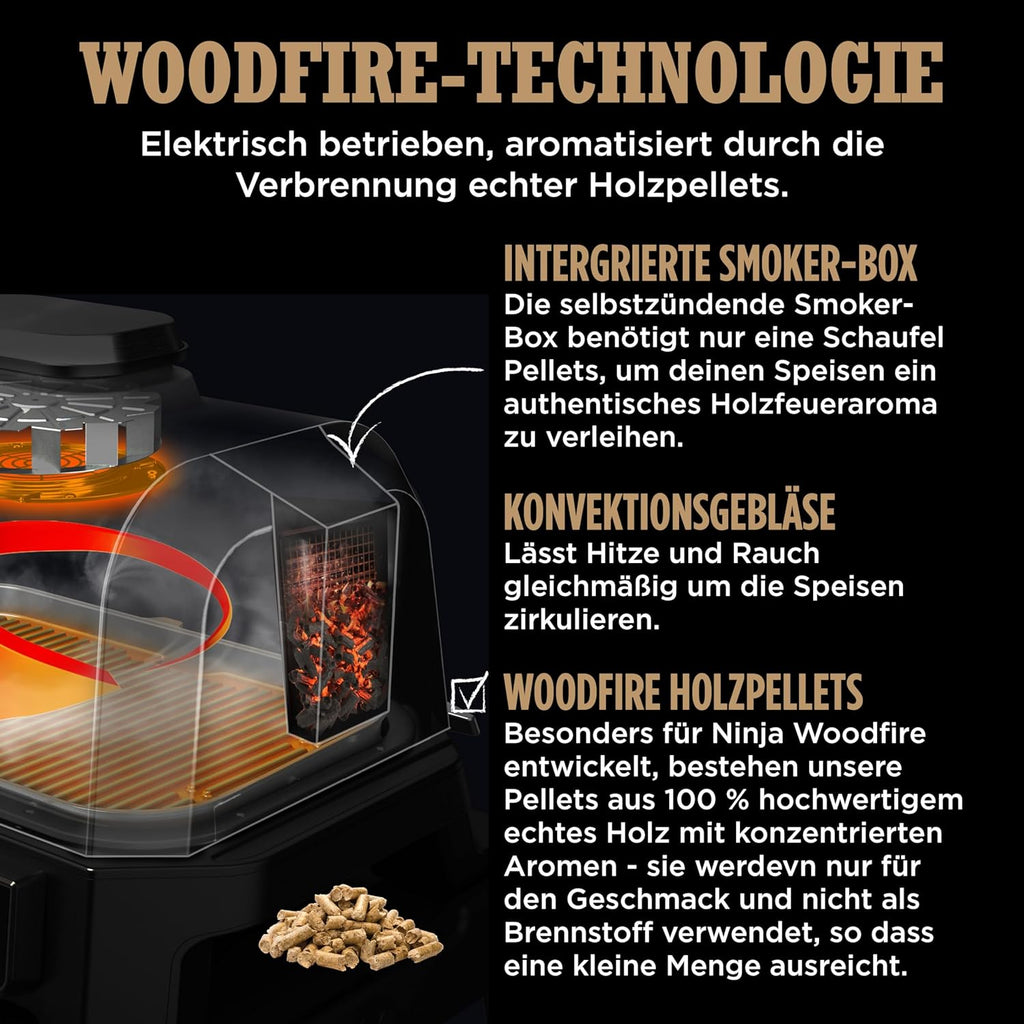 Ninja Woodfire Pro Connect XL Elektrischer BBQ Smoker Grill